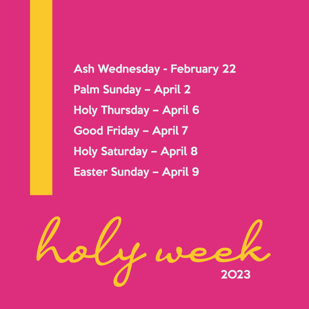 Free Holy Week 2023 Schedule