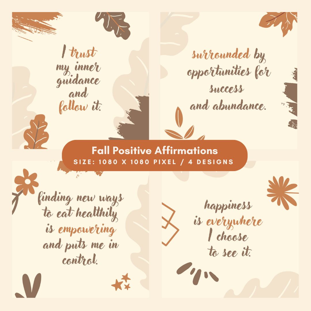 Fall Positive Affirmations Editable Canva