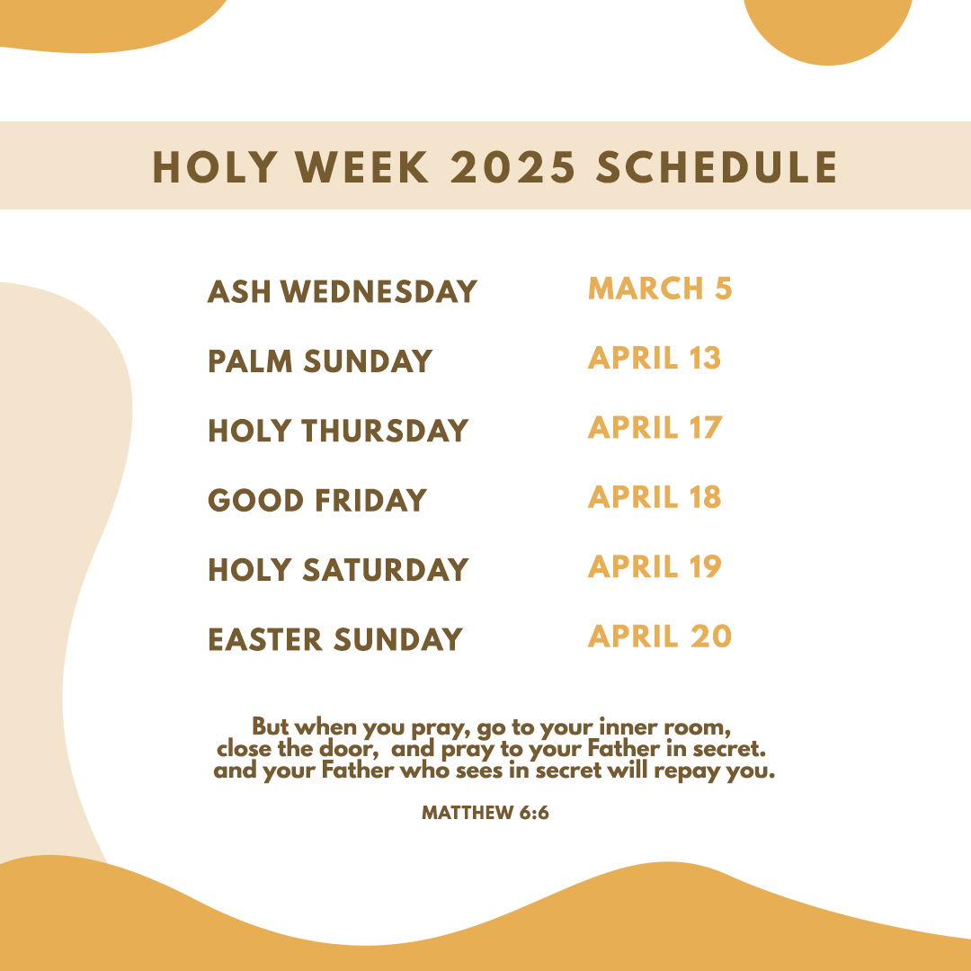 Holy Week 2025 Schedule