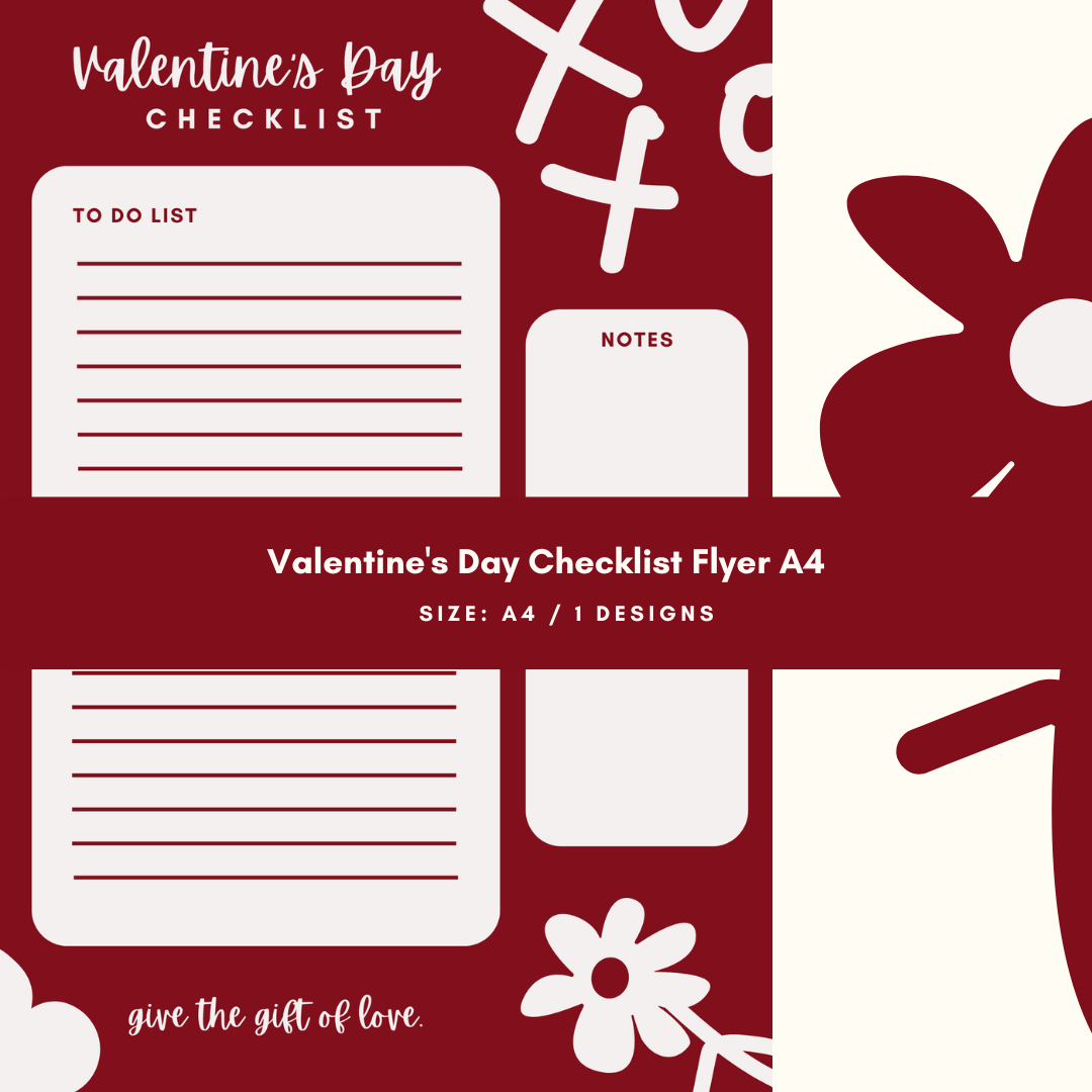 Valentine's Day Checklist Flyer A4