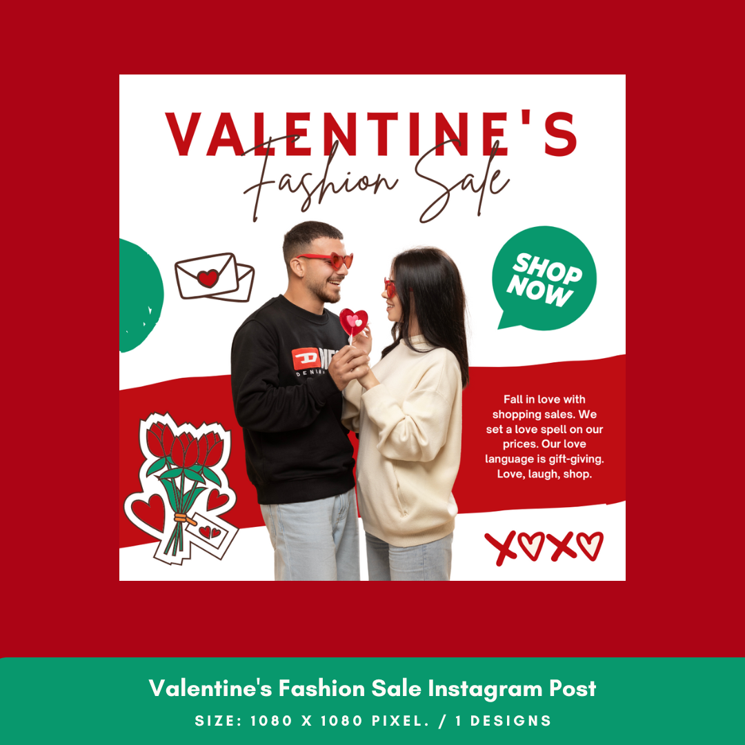 Valentine's Fashion Sale Instagram Post Design