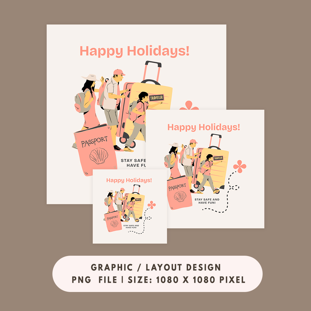 Free Pastel Happy Holidays Instagram Post Design